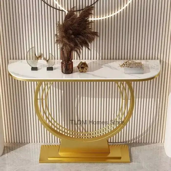 Tables consoles en fer forgé créatives pour couloir, table nordique pour salon, table décorative de 