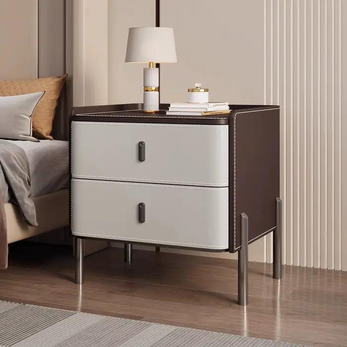 Tables De chevet esthétiques italiennes De luxe moderne à la mode Table De chevet Simple Design Glam