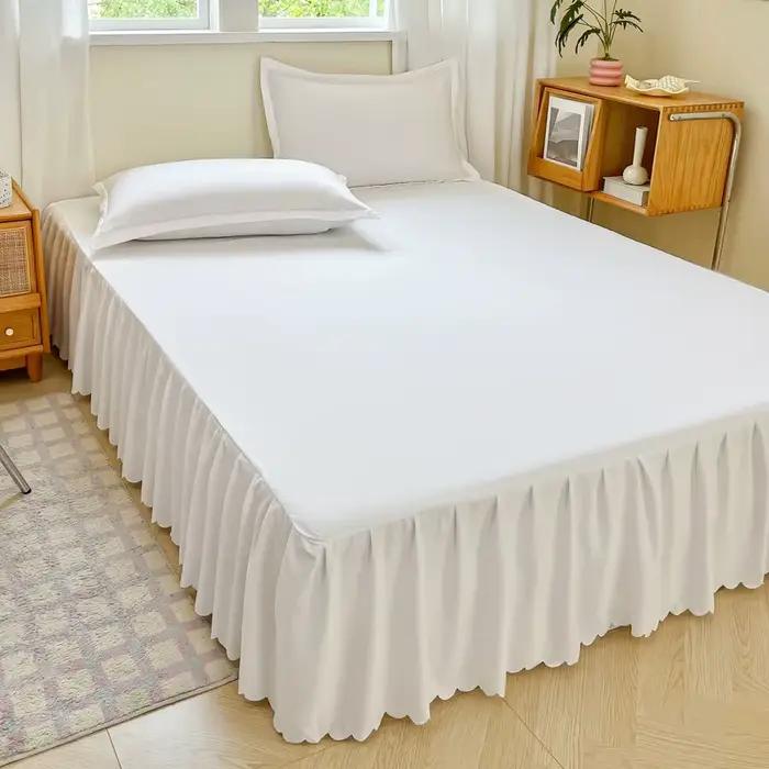 Jupe de lit douce pour adultes et enfants, couvre-lit simple/Double/Queen/King Size, linge de lit à 