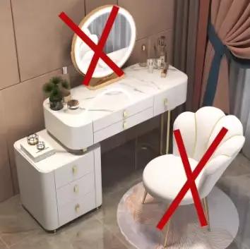 Coiffeuse miroir de vanité pour filles, tiroirs en bois, coiffeuse blanche pour ordinateur, chambre 