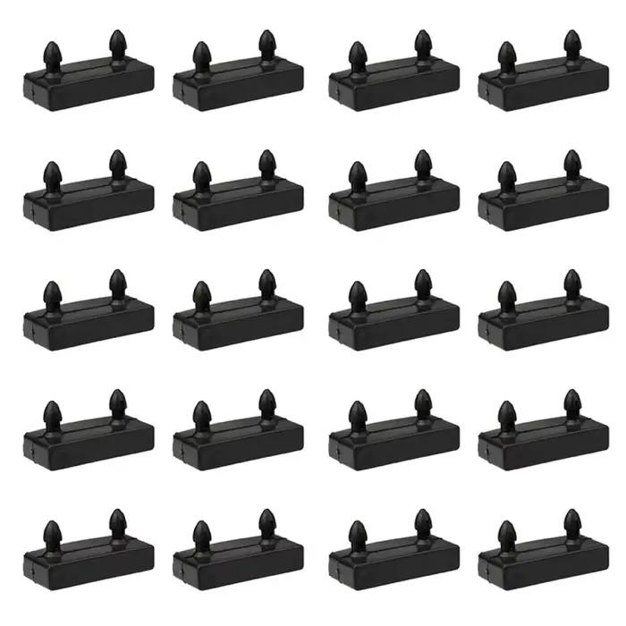 Bouchons de supports à lattes de lit de remplacement, 20 pièces, en plastique noir, connecteur carré