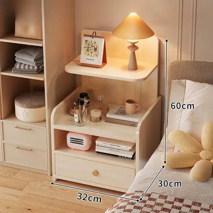 Table de chevet petite et simple, style moderne, pour chambre à coucher, avec rangement, idéale pour