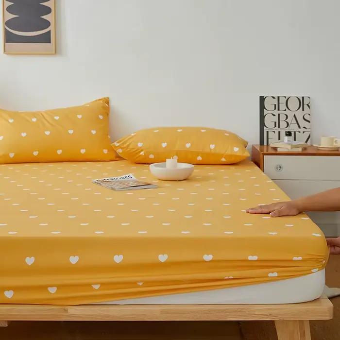 Drap-housse en coton avec bande élastique, housse de matelas coordonnante pour lit simple, double, q