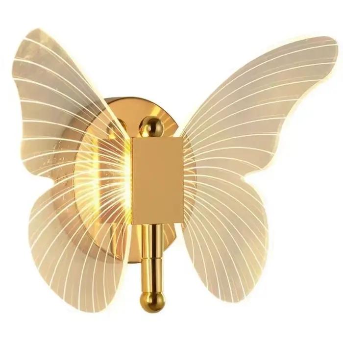 Papillon mur LED lampe intérieur moderne métal acrylique 110 V-220 V filaire applique tricolore régl