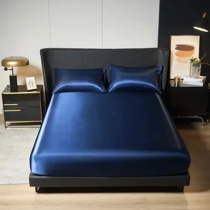 Drap-housse élégant en satin - Luxueux hauteur 35 cm, taille king/queen universelle, ajoute l'opulen