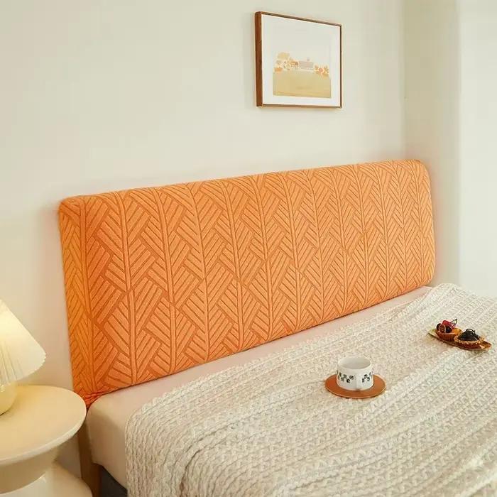 Housse de tête de lit en Jacquard extensible, couleur unie, protection de tête de lit de chambre à c