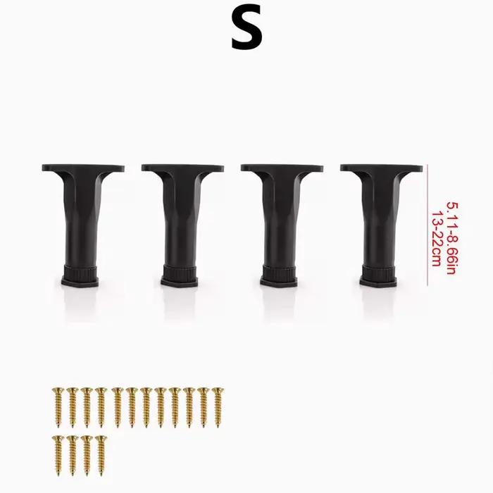 Ensemble de 4 pieds de lit réglables en métal (avec vis spéciales incluses), pieds centraux, pieds d