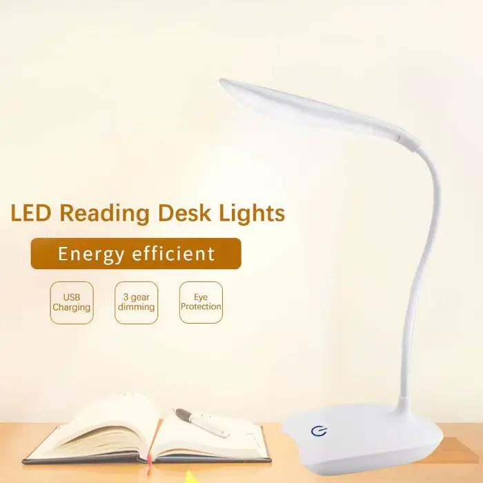 Lampe de bureau LED aste par USB, protection des yeux, veilleuse pour chambre à coucher, lampe de le