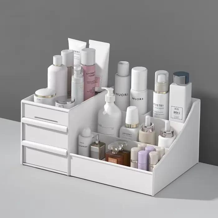Boîte de rangement de cosmétiques à tiroir, gain de place, produits de soins de la peau, bureau, dor