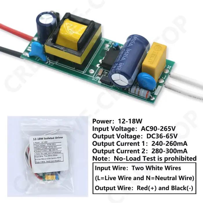 Pilote LED 300mA 8-12W 1-3W 5W 4-7W 12W 18-25W 25-36W, unité d'alimentation LED, transformateurs d'é