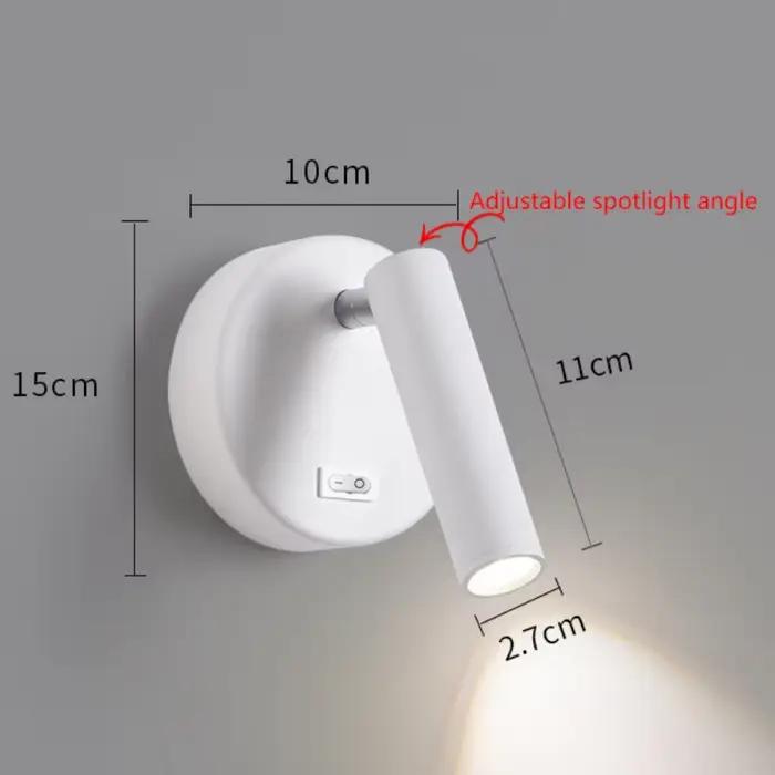 Lampe de chevet moderne mur LED maison chambre salon décoration lumière avec interrupteur rotatif pr