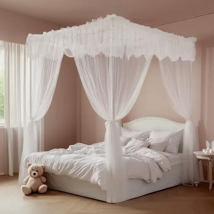 Moustiquaire de lit à baldaquin de rêve, transformation de chambre à coucher, rideau de lit princess