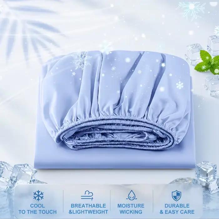 Protège-matelas rafraîchissant d'été, drap-housse ajustable antidérapant avec bande élastique pour 1