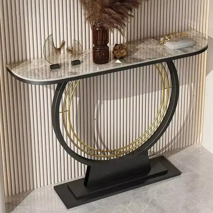 Tables consoles en fer forgé créatives pour couloir, table nordique pour salon, table décorative de 