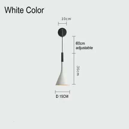 Applique murale en Aluminium au design moderne, disponible en gris, blanc et noir, idéal pour une ch