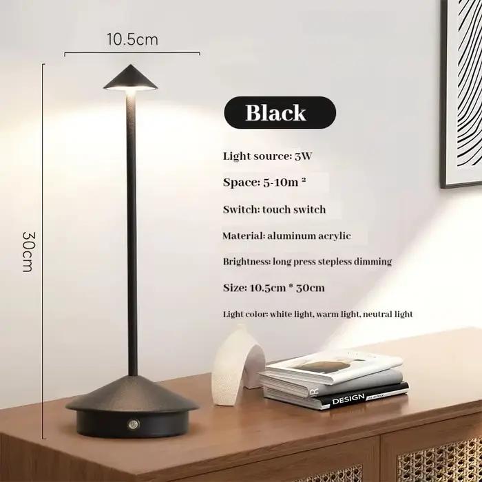 Lampes de table sans fil rechargeables à LED, sans cordon, pour la table, le bureau, la nuit, la tab