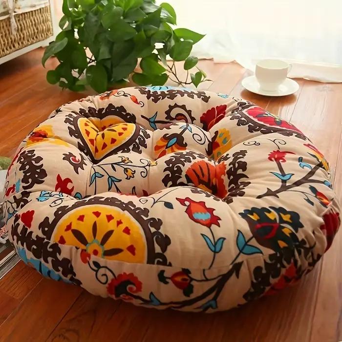 Coussin de sol rond, Tatami épais, tapis de Yoga pour méditation, lavable en Machine, coussin de siè