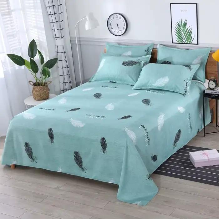 Ensemble de draps de lit en Textile pour la maison, avec taies d'oreiller, en coton, pour chambre d'