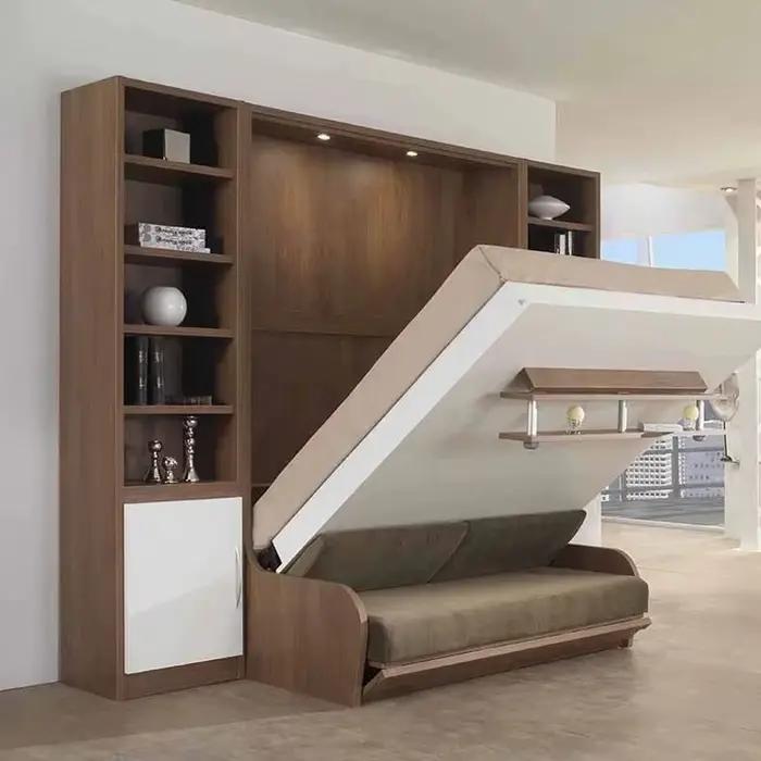 Kit de lit mural Queen Size avec mécanisme et canapé, lit pliant mural pour chambre à coucher, lit m