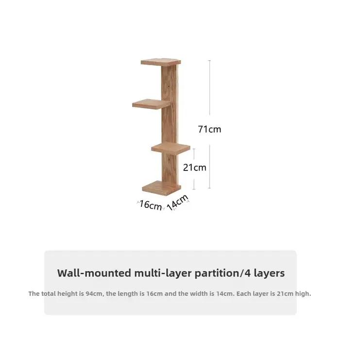 Étagère murale minimaliste en bois massif, planche de rangement multicouche, support décoratif de sa
