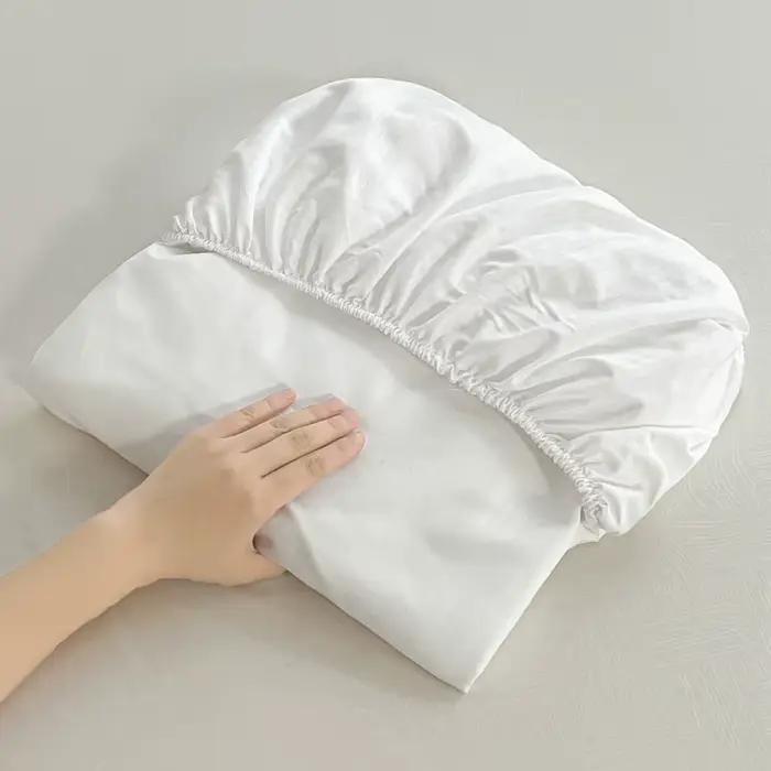 Drap-housse uni gaufré avec bande élastique, drap de lit simple, double, king size, housse de matela