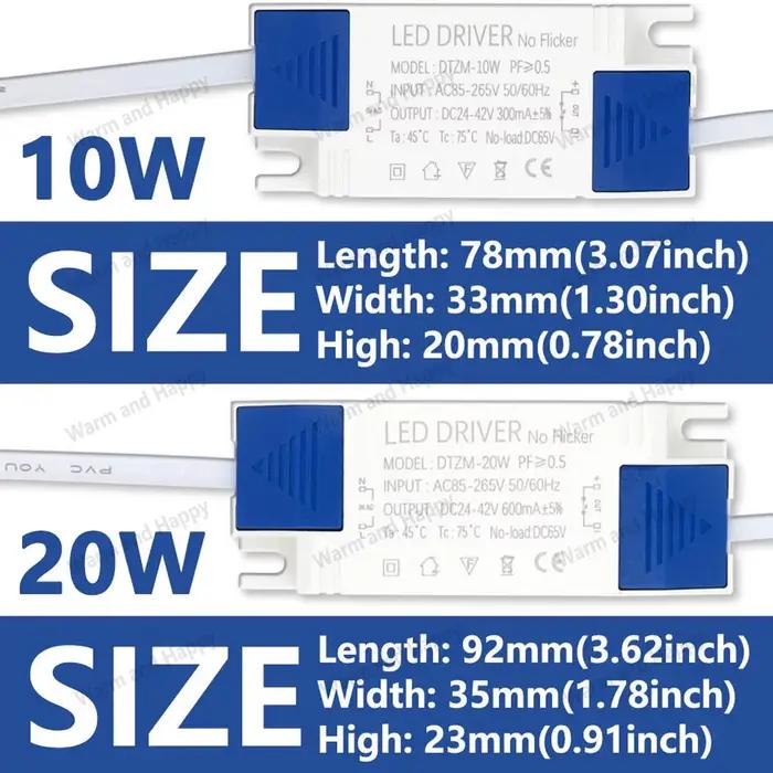 Adaptateur d'alimentation LED 10W 20W 30W 40W 50W, transformateurs d'éclairage DC24-42V AC85-265V, p