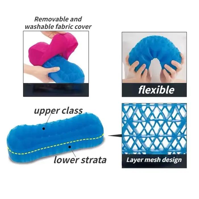 Oreiller en rouleau pour dormir, oreillers de soutien du cou rond avec housse amovible et lavable en