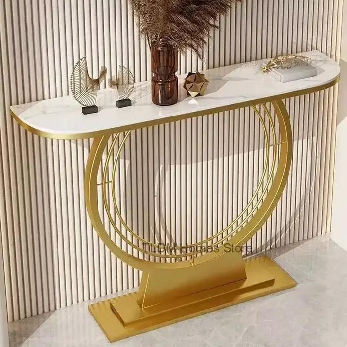 Tables consoles en fer forgé créatives pour couloir, table nordique pour salon, table décorative de 