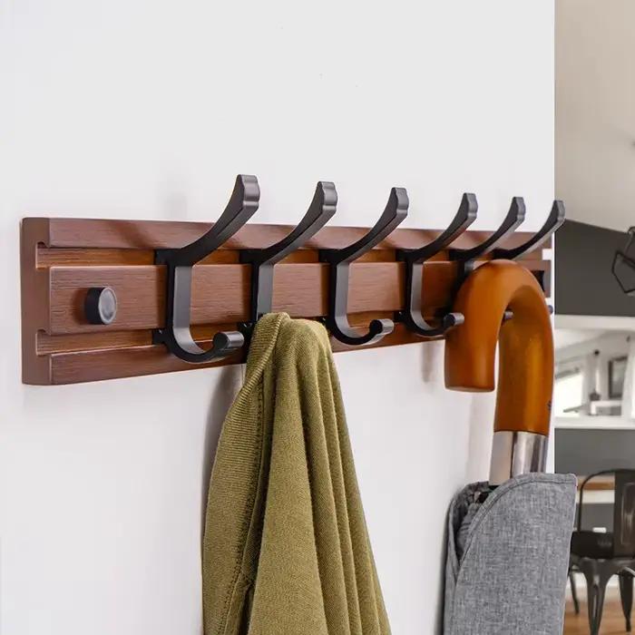 Porte-manteau mural double style nordique pour la maison, organisateur de crochets pour couloir, cha
