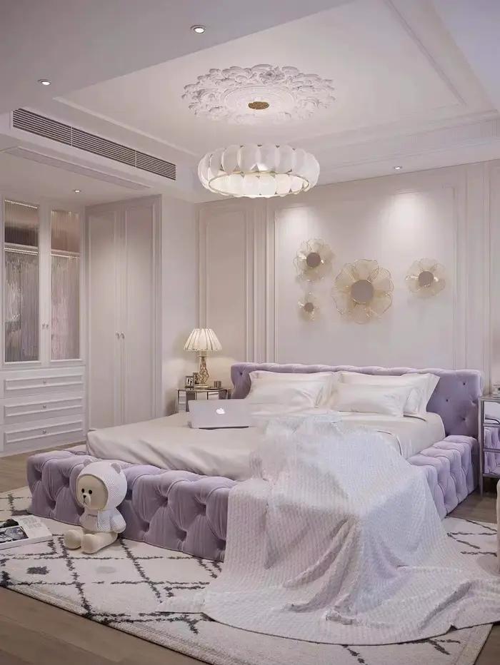 Cadre de lit de mariage confortable, double, luxe, moderne, massage, lit de princesse, esthétique mi