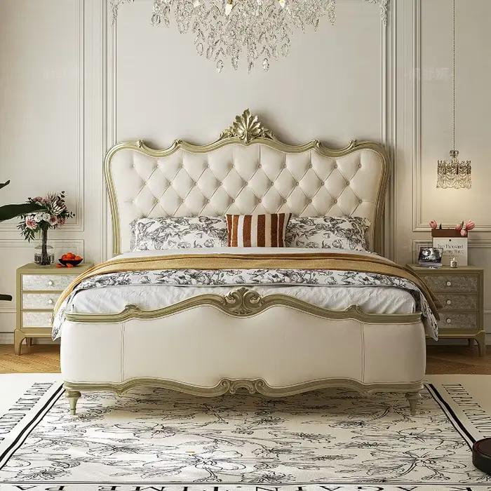 Lits rembourrés King Size, cadre nordique Unique, lits de couchage princesse de luxe, ensemble de me