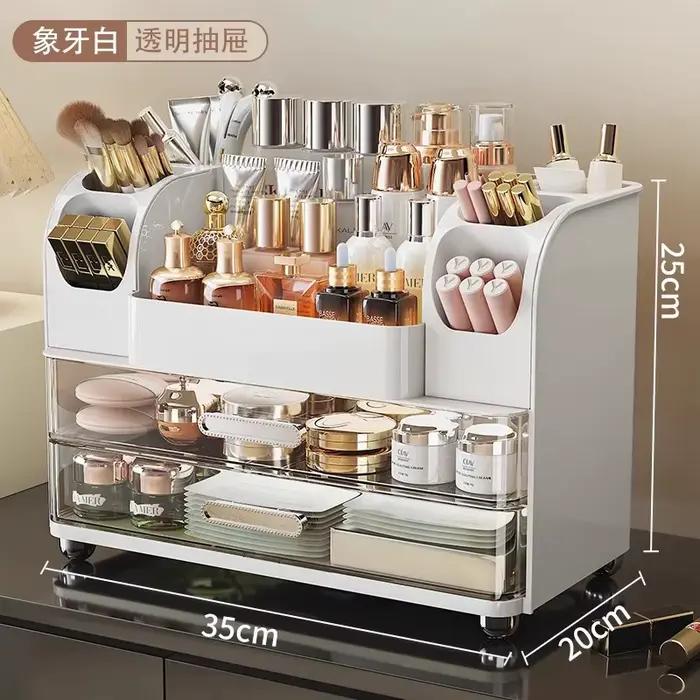 Boîte de rangement de cosmétiques de bureau, boîte de maquillage, coiffeuse haut de gamme, boîte de 