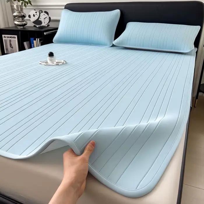 Ensemble de matelas de luxe rayé matelassé de haute qualité avec taie d'oreiller, literie estivale d