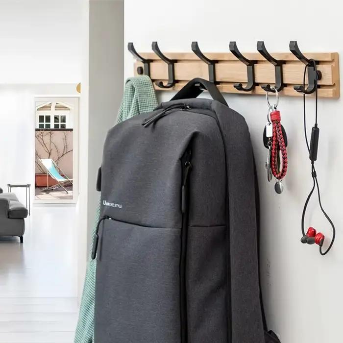 Porte-manteau mural double style nordique pour la maison, organisateur de crochets pour couloir, cha