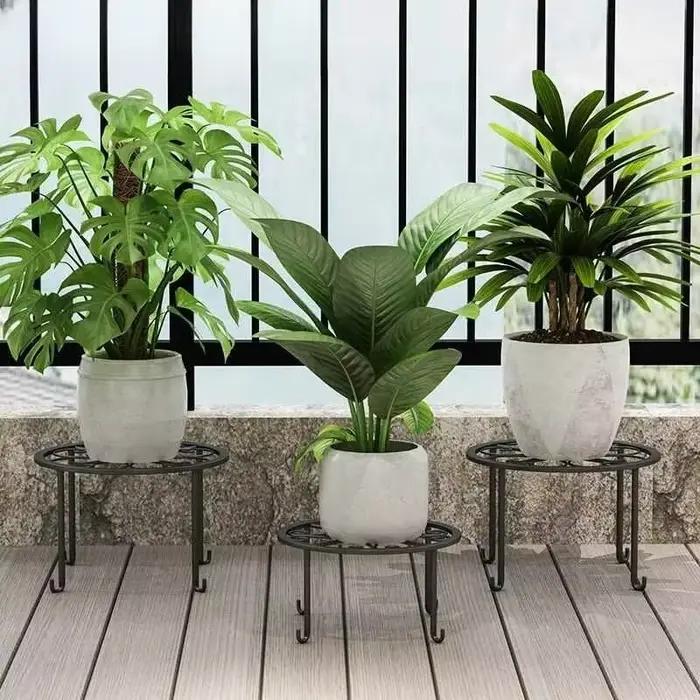 Support à fleurs métallique multi-niveaux 1-2 étages, étagère pour plantes, support pour pots de fle
