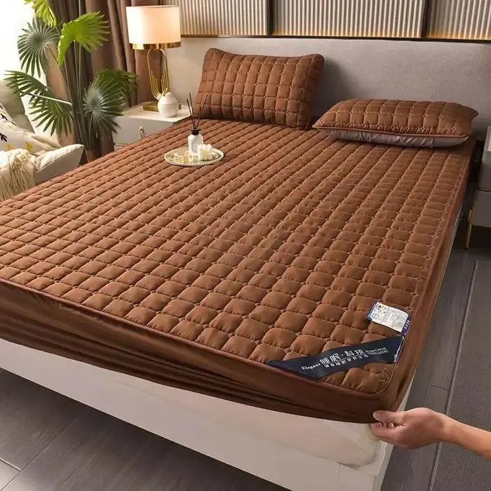Housse de matelas matelassée douce et agréable pour la peau, anti-acariens, anti-bactérienne, respir