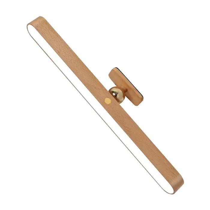 Lampe de chevet murale LED sans fil en bois, rechargeable, avec éclairage de lecture réglable et lum