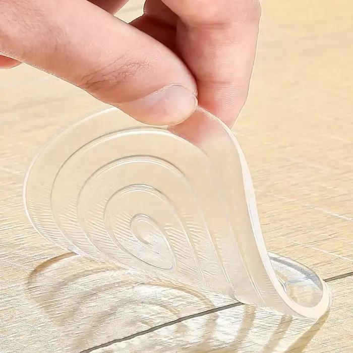 Tapis antidérapant Transparent en Silicone pour meubles, 4 pièces, pour Table, canapé, Patch adhésif