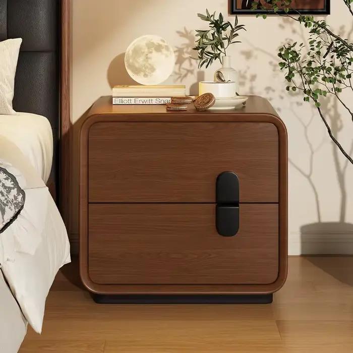 Table de chevet en bois massif avec 2 armoires de rangement en bois massif, adaptée aux chambres à c