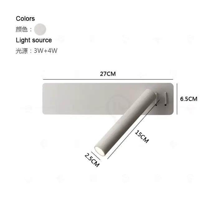Lampe de chevet nordique blanche applique LED chambre lecture applique salon étude avec interrupteur