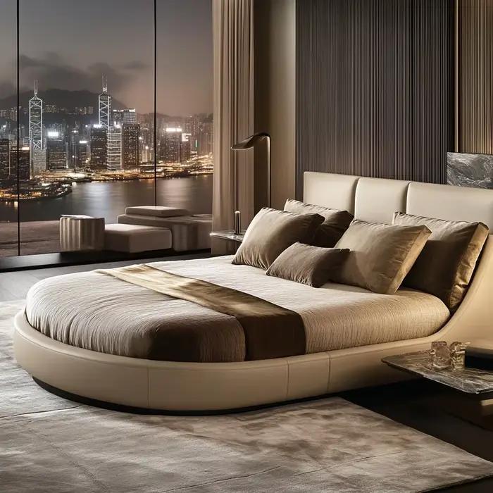 Superbe lit Double King Size, Look moderne, Solutions De rangement cachées, ascenseur, chambre à cou