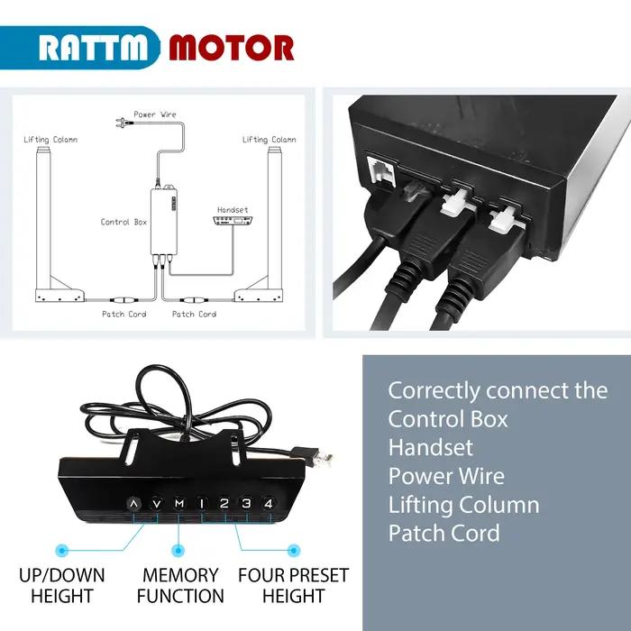 【Stock ue】MOTEUR RADTM Table élévatrice électrique à double moteur de deux pieds réglable en hauteur