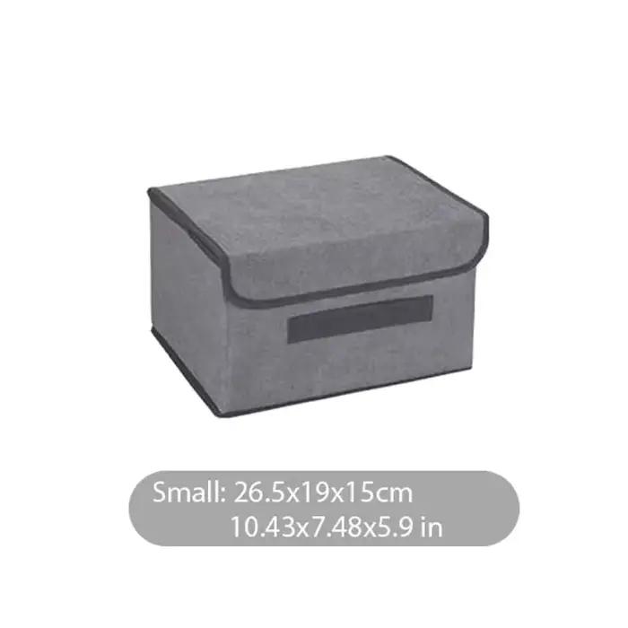 Boîte de rangement en tissu non tissé pliable, gris, fournitures pour la maison, vêtements, sous-vêt