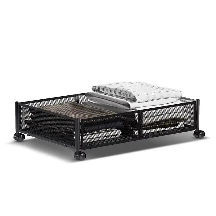Conteneur de rangement pliable sous le lit avec roulettes, multifonctionnel, pour la maison, dortoir
