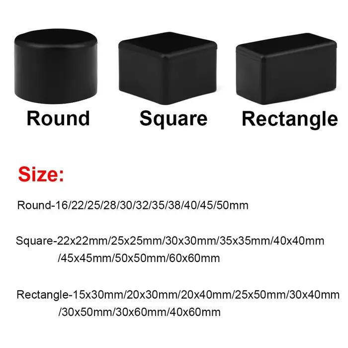 Couvre-pieds de chaise en PVC noir, nouveaux pieds de meubles à fond rond, coussinets en Silicone, c