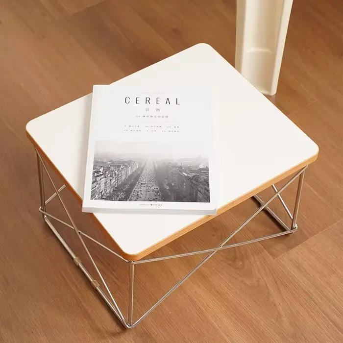 Table d'appoint de canapé nordique en bois, table carrée simple et moderne, meubles minimalistes bla
