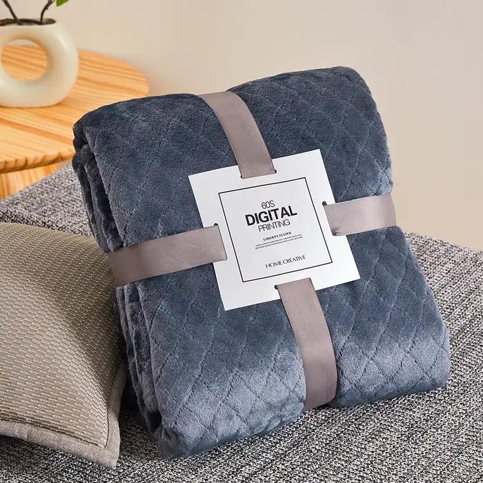 Couverture en flanelle de couleur unie, couvre-lit doux pour salle de climatisation, tissu polaire l