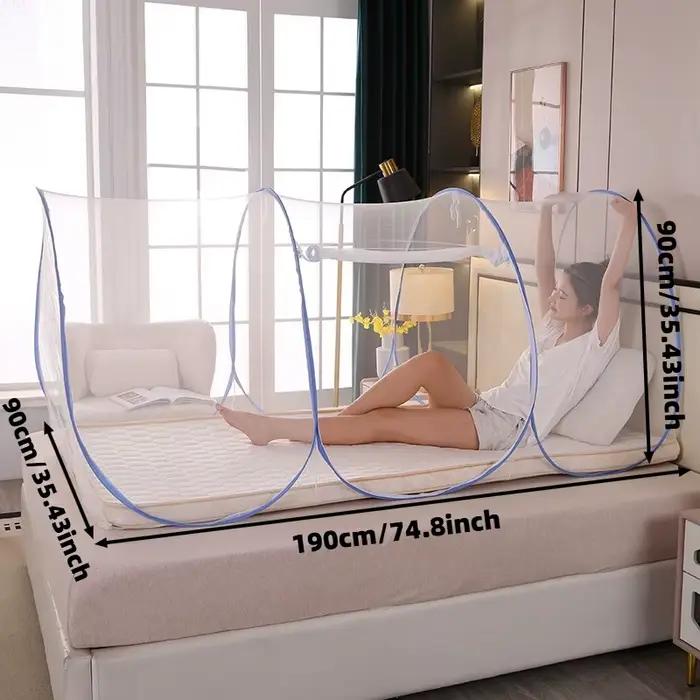 360 °   Moustiquaire de protection intégrale, tente de lit pop-up spacieuse, design pliable sans pot