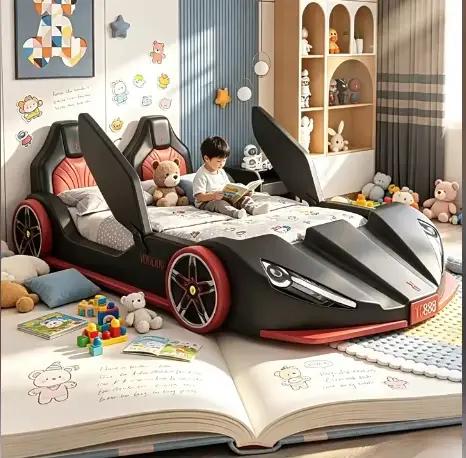 #   Offres spéciales haut de gamme chambre sommiers enfants cadres de luxe noir King Size garçons vo