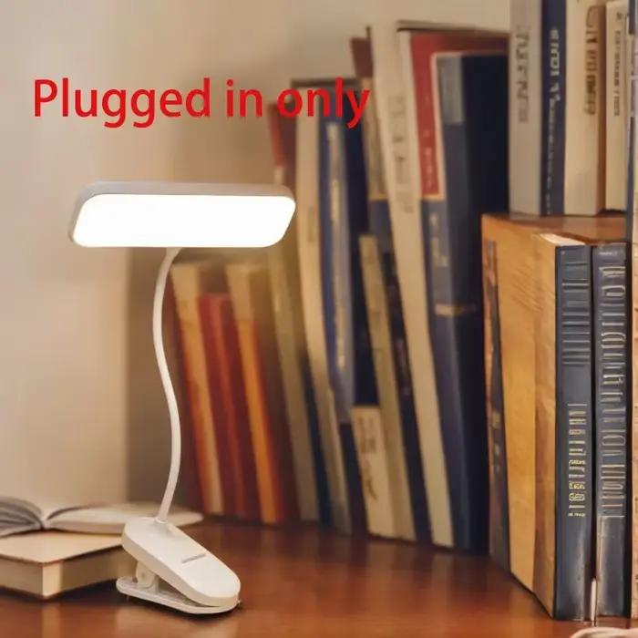 Lampe de bureau à clipser avec soin des yeux, lumière LED variable rechargeable par USB et enfichabl